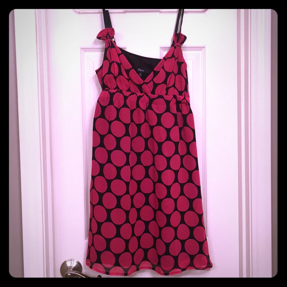 Express - Bold polka dot baby doll dress